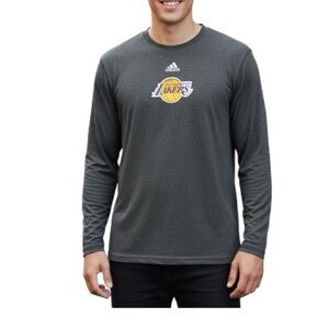 Adidas Climalite gray Lakers logo long sleeve shirt size 14/16